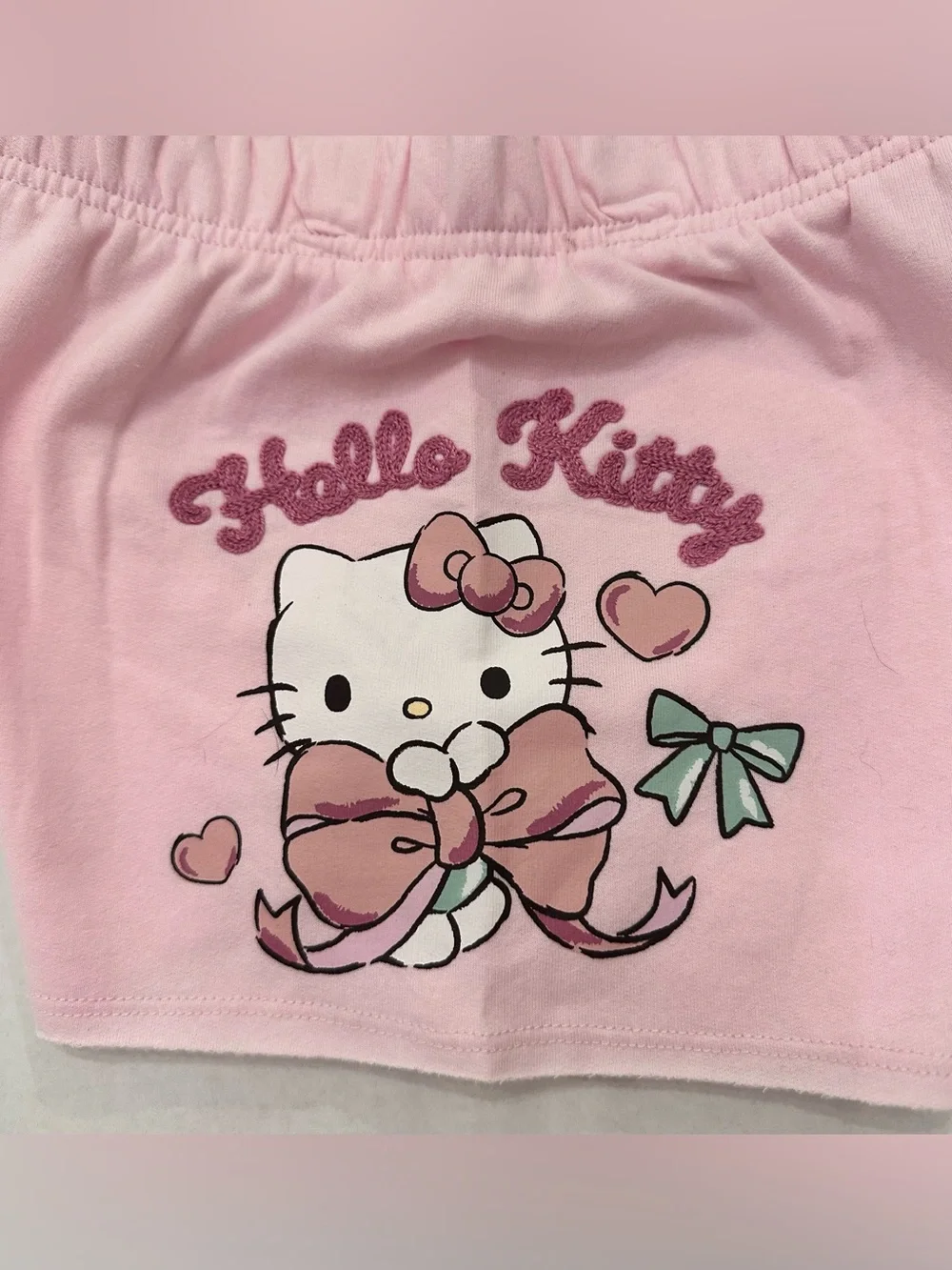 Hello Kitty Girls Graphic Pink Fleece Shorts, Size S 6-6x